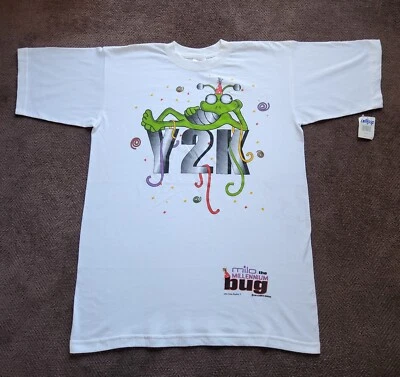 Y2K Milo The Millennium Bug T 恤复古 1998 尺寸 2XL XXL 短袖  — 第 1/4 张图片