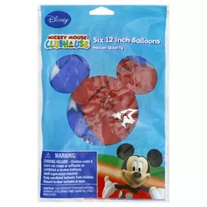 Mickey Mouse Printed Latex Balloons (6) -NEW!! - Picture 1 of 1