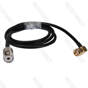 Cable de 3 pies SMA macho ángulo recto a UHF SO-239 hembra RG58 para radioaficionado - Imagen 1 de 3