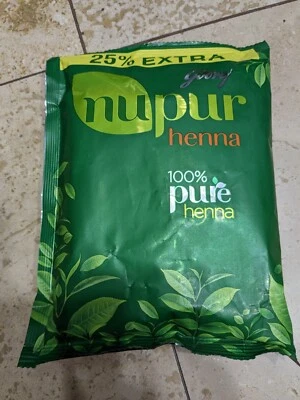 Godrej Nupur Henna 全天然 Mehndi 头发颜色或临时纹身。 150gm — 第 1/4 张图片