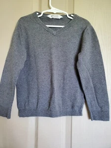 H&M Toddler Boy Knit Gray Sweater V Neck Size 4-6T Cotton - Picture 1 of 5