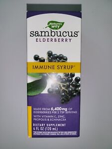 Nature's Way Sambucus Immune Elderberry Syrup, Herbal Supplement with Zinc