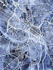 Poster - Richmond Map, Modern Abstract City Streets, 4 Sizes