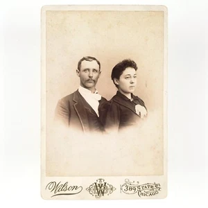 Named Chicago Couple Cabinet Card c1880 Identified Doremyer Wilson Photo A3876 - Picture 1 of 2