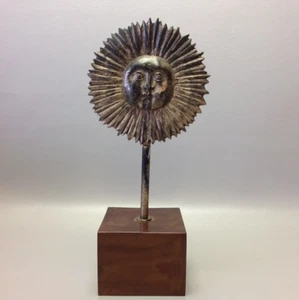 Sun Sculpture Silvered Bronze Antique 12” - Picture 1 of 6