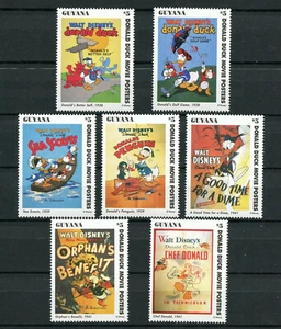 Donald Duck Filmplakate Disney 7 postfrisch Briefmarken 1996 Guyana Set 1 - Bild 1 von 1