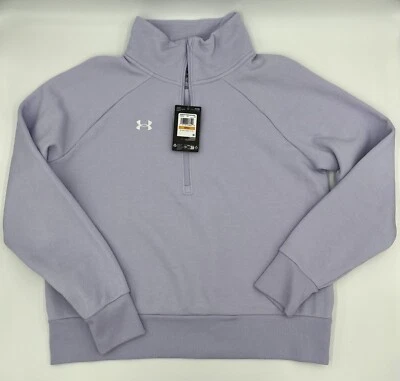 Chaqueta Under Armour Rival polar texturizada para mujer 1/2 cremallera talla S púrpura sal NUEVA Foto 1 de 4