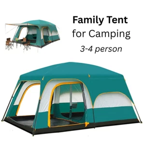 Camping Tent High-Quality Family Outdoor Waterproof Portable For 3-4 Person - Picture 1 of 9