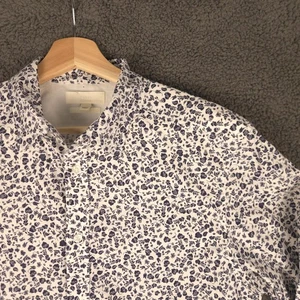 Diesel Skull Floral Long Sleeve Shirt Lightweight Summer Blue White XL Slim Fit - Picture 1 of 12