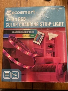 Ecosmart Indoor RGB LED Color Changing Strip Tape Light with Remote 32.8' 8969HD - Picture 1 of 1