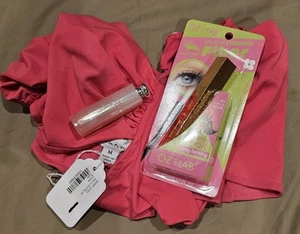 Top blusa donna rosa fluo Louna taglia M + mascara OZ + rossetto e lucido Meike!! - Foto 1 di 15