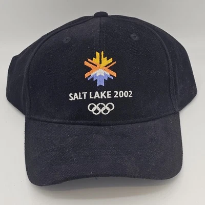 De colección Salt Lake City 2002 Juegos Olímpicos Sombrero Gorra Correa Trasera Hombres Negro Invierno Y2K Foto 1 de 4