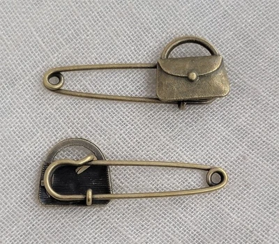 Victorian Trading 2 Monedero Bolsillo Kilt Pin Broche Papillion Bronce 30F Foto 1 de 2