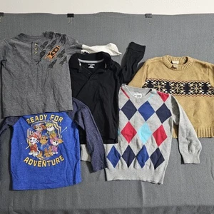 Lot Of 5 Long Sleeve Shirts & Sweaters Childrens Clothes Size 4T - Picture 1 of 23