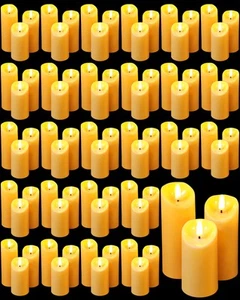 72 Pcs Large Flameless Candle Bulk Flameless Pillar Candles Decor for Wedding... - Picture 1 of 7