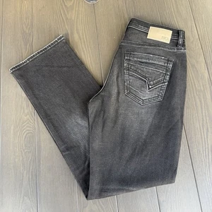 Jeans rectos con hebilla BKE Tyler para hombre 32x32 negro oscuro lavado premium elástico denim - Imagen 1 de 14