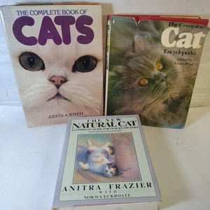 Lot 3 Hardback Cat Books, Judith Steeh, Grace Pond, Anita Frazier, Encyclopedia - Picture 1 of 14