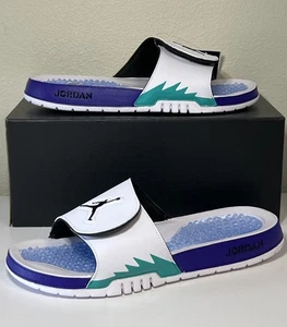Nile Air Jordan Hydro V 5 Retro Slides Sandals White/Grape Ice Mens Size 11 New - Picture 1 of 15