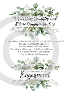 NEW  OUR Daughter & Daughter-In-Law On Your Engagement A5 Card Celebration Love - Picture 1 of 4