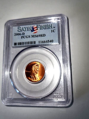 2006-D SATIN FINISH LINCOLN MEMORIAL CENT PENNY PCGS MS69RD - Image 1 of 4