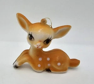 Vintage Big Eye Deer Plastic Fawn Christmas Ornament - Picture 1 of 7