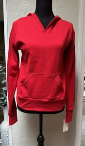Soffe Heavy Sweats Hoodie Sweatshirt size S Bright Red made in USA Logo NWT - Picture 1 of 8