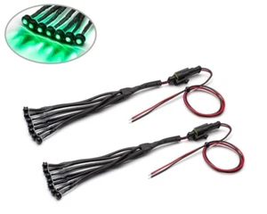 GREEN Car Motorbike LED Auxiliary Light Set - Flush Mount - 14 Piece - Picture 1 of 9