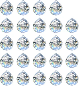 24 Kristallkugeln 20mm Sonnenfänger Regenbogen Anhänger Prismen für Fenster Deko - Bild 1 von 15