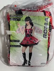 Roma 2-Piece Red Lady Bug Costume with Wings - M/L Adult, Playful for Halloween - Picture 1 of 2