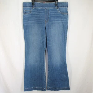Pantalones de mezclilla Spanx para mujer talla 3X Petite tiro alto corte bota lavado medio azul tirar - Imagen 1 de 5