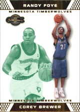 2007-08 Topps Co-Signers Gold Green Basketball Card #58A Corey Brewer/Randy Foye