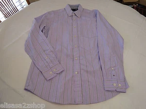 Tommy Hilfiger dress shirt long sleeve 7856801 Lavender 532 striped L Men's LRG - Picture 1 of 3