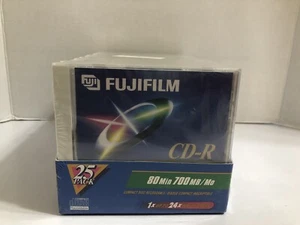FUJIFILM 80min/700mb/Mo CD-R 25pck- Up To 1-24X Write Speed Brand New - Picture 1 of 6