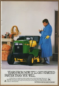 Cortadora de tractor John Deere 1988 anuncio impreso vintage comenzará más rápido que tú - Imagen 1 de 4