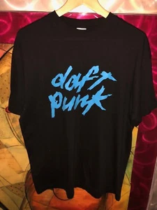RARE!!! Vintage DAFT PUNK DISCOVERY Tee T-Shirt Size L Black/Blue - Picture 1 of 4