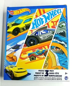 HOT WHEELS 3 PACK PUZZLE Educational Jigsaw Kids 24 / 48 / 100 Piece Cars NEW - Picture 1 of 2