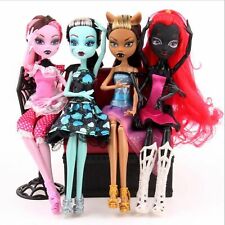 4Pcs Monster High Doll Lot Set Dolls Draculaura Lagoona Wolf Mattel Clothes Gift