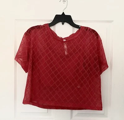 Victoria Sport Rojo Top Recortado Manga Corta Malla Mujer Talla M Foto 1 de 4