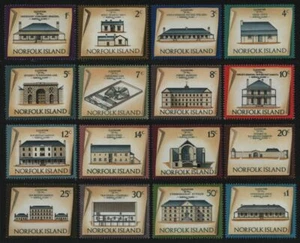 Isla Norfolk 1973 - Mi-Nr. 136-150 ** - MNH - Edificios / Edificios - Imagen 1 de 1