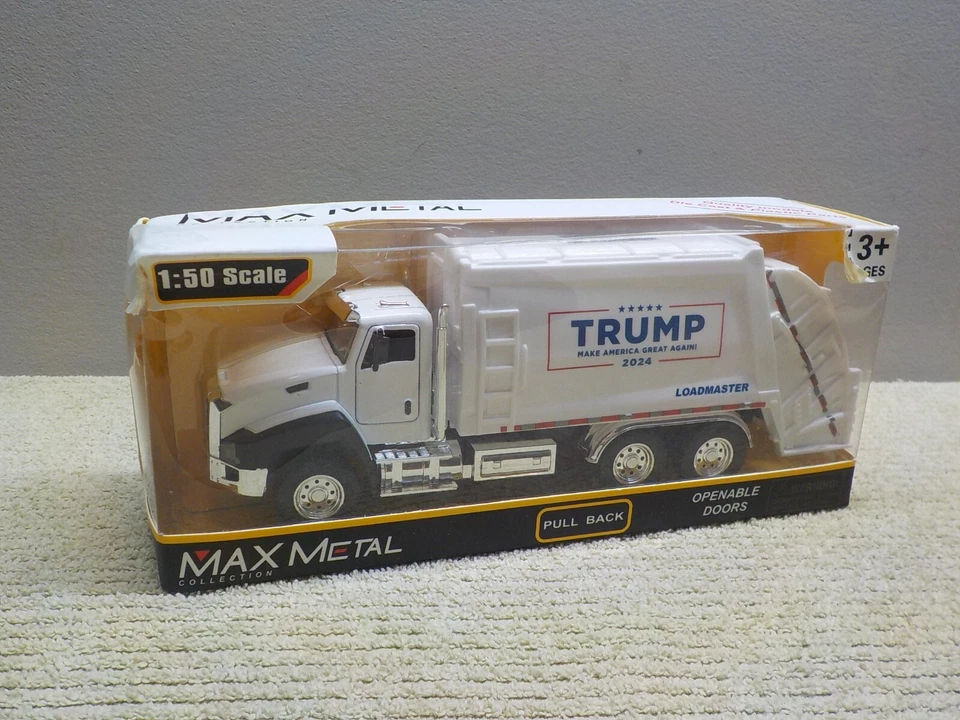 2024 Pres. 唐纳德·特朗普玩具垃圾车 1: 50 比例让美国再次伟大! — 第 1/4 张图片