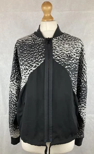 Adidas Mujer Negro Gris Estampado Panel Transparente Cremallera Sudadera UK8 112 - Imagen 1 de 9