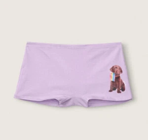 Victoria Secret Cotton Boyshort Puppy Purple Womens Medium NWT - Picture 1 of 3