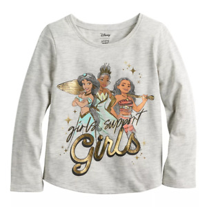 Disney's Princess Toddler Girl 4T Girls Support Girls Graphic Tee Moana Jasmine