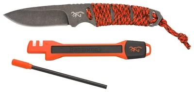 CUCHILLOS MARRÓN HOJA FIJA ÚLTIMA LUZ CUCHILLO NARANJA AFILADOR PARACORD VARILLA FERRO Foto 1 de 2