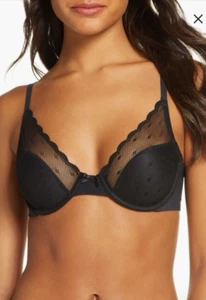 Skarlett Blue Siren bra black molded underwire sz 32D t-shirt bra mesh lace - Picture 1 of 5