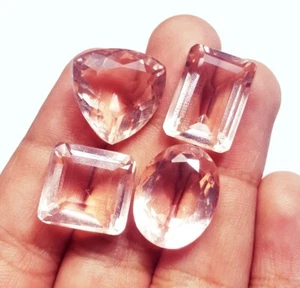 Loose Gemstone Pink Morganite Color Topaz Lot 50.00 Cts/ 4 Pcs With Free Gift - Picture 1 of 8