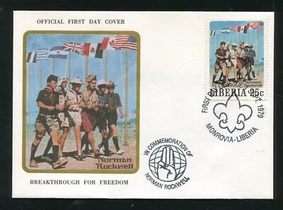 Norman Rockwell, Breakthrough For Freedom First Day Cover FDC, Liberia - Image 1 of 4