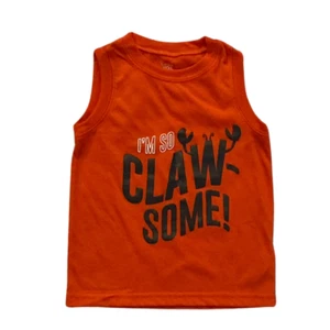 Boy’s Sleeveless T-shirt Graphic Print Orange Just One You Size 3T - Picture 1 of 5