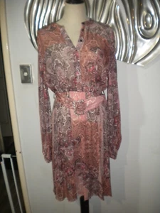 WITCHERY s10 womens partial button front dress belted elastic waist - Picture 1 of 3