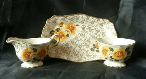 James Kent Staffordshire Old Foley cream and sugar dish with a serving tray - Picture 1 of 12